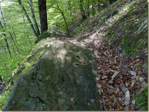 i due affioramenti rocciosi lungo il sentiero per Ribaula...