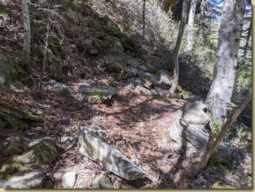 possibili resti di un ricovero di fortuna scendendo al torrente...