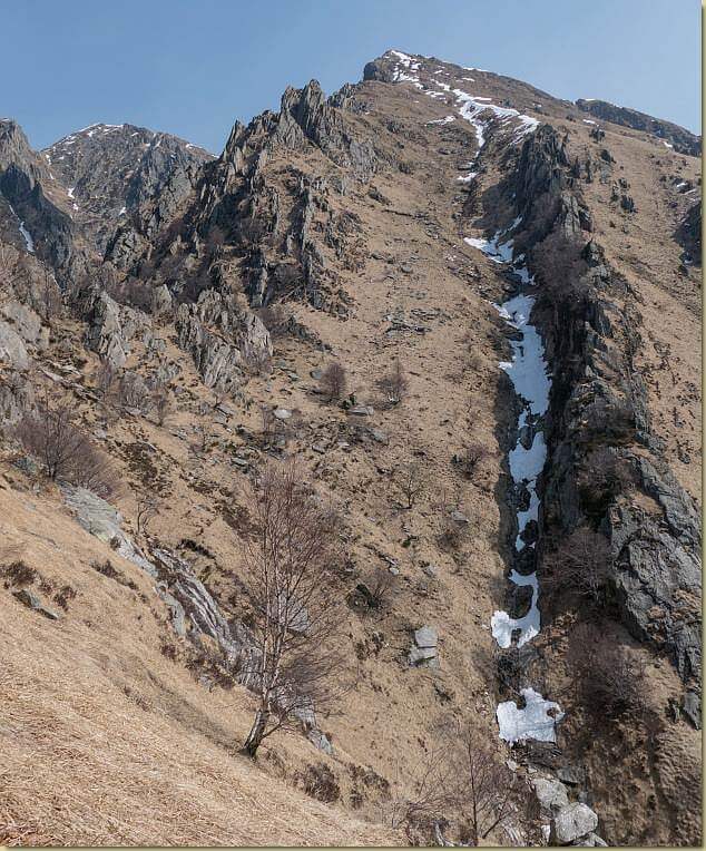 il versante che sale alla Cima Cugnacorta......