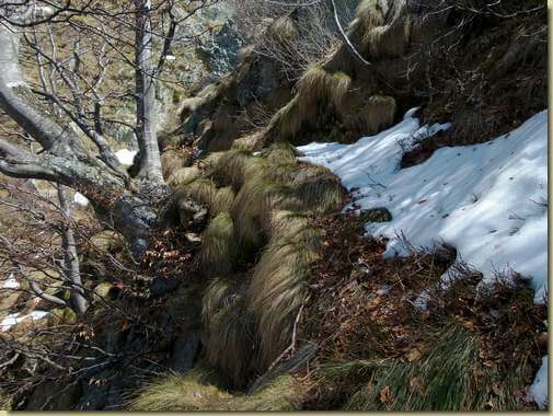 tracce del vecchio sentiero prima del canale...
