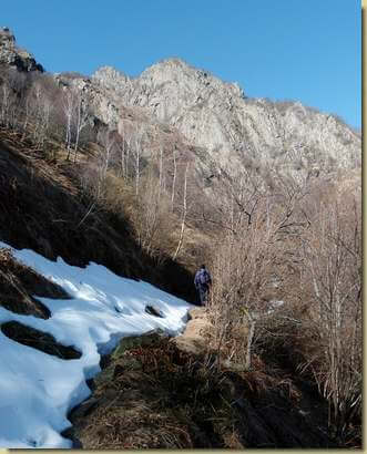 in alto i contrafforti della Punta Palestrone