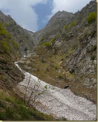 il canale che scende dalla Cima Saler