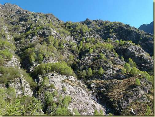 si sale alla sinistra (prima del canalino), delle rocce in primo piano...
