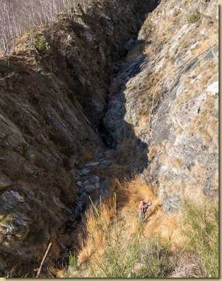 il canale che scende dalla Colmetta...