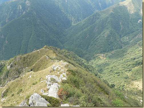 sulla cresta ovest del Pizzo dei Diosi - a destra l'Alpe Vald di Sopra 