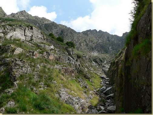 il canale che scende dalla Piota
