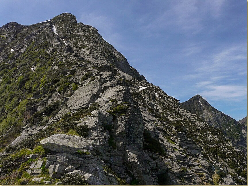 la cresta nord del Pizzo Ragno