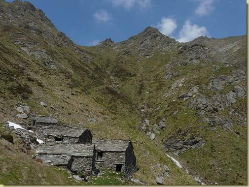 l'Alpe Curtet e in alto la cresta nord della Cima Saler