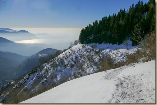 traversando il fianco della montagna...