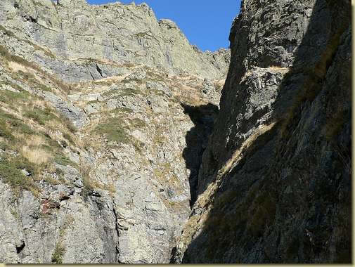 il percorso di discesa dal Torrione 