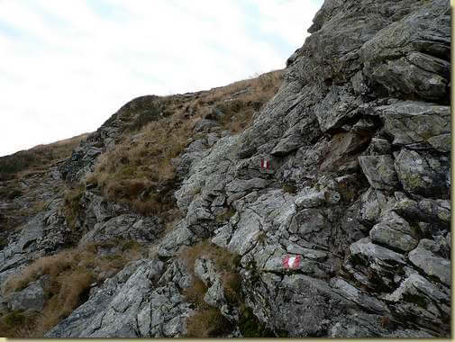 il passaggio verso la cresta e la Cima Marsicce 