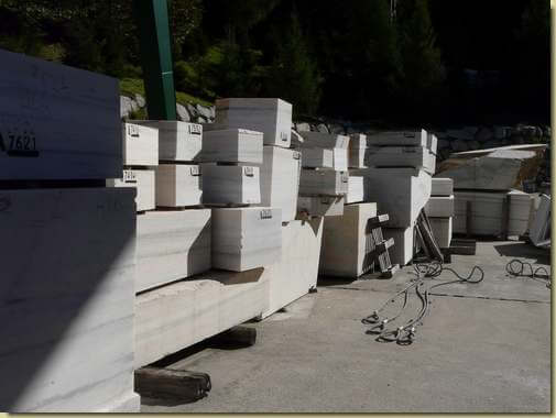 i blocchi tagliati e pronti per il trasporto... 
